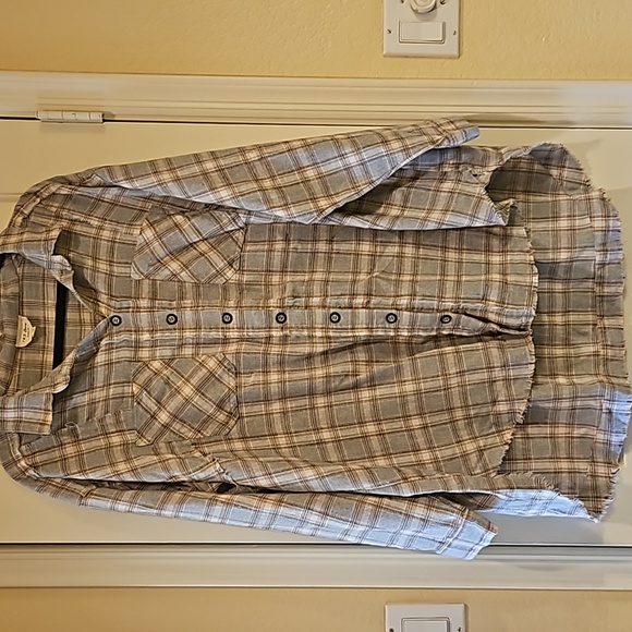 143 Story by line up Gray, orange, and black Plaid button down shirt 3x - Picture 2 of 10